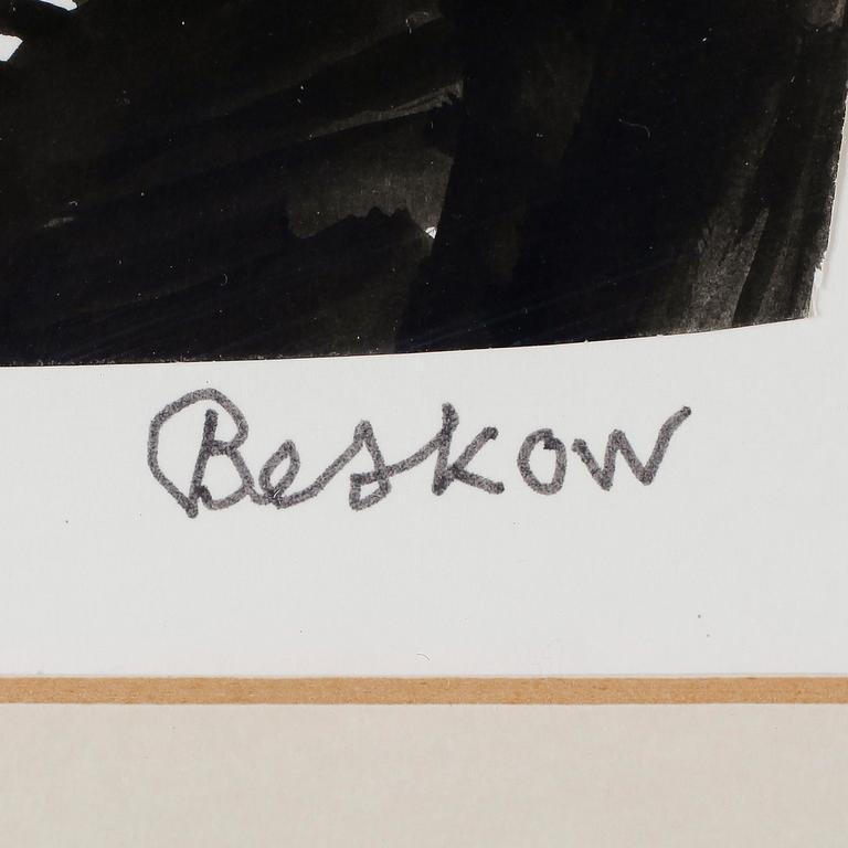 BO BESKOW, 2 st, tusch, signerade.