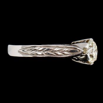 RING, 18 k vitguld, Amerika, solitär briljant ca 1.50 ct.