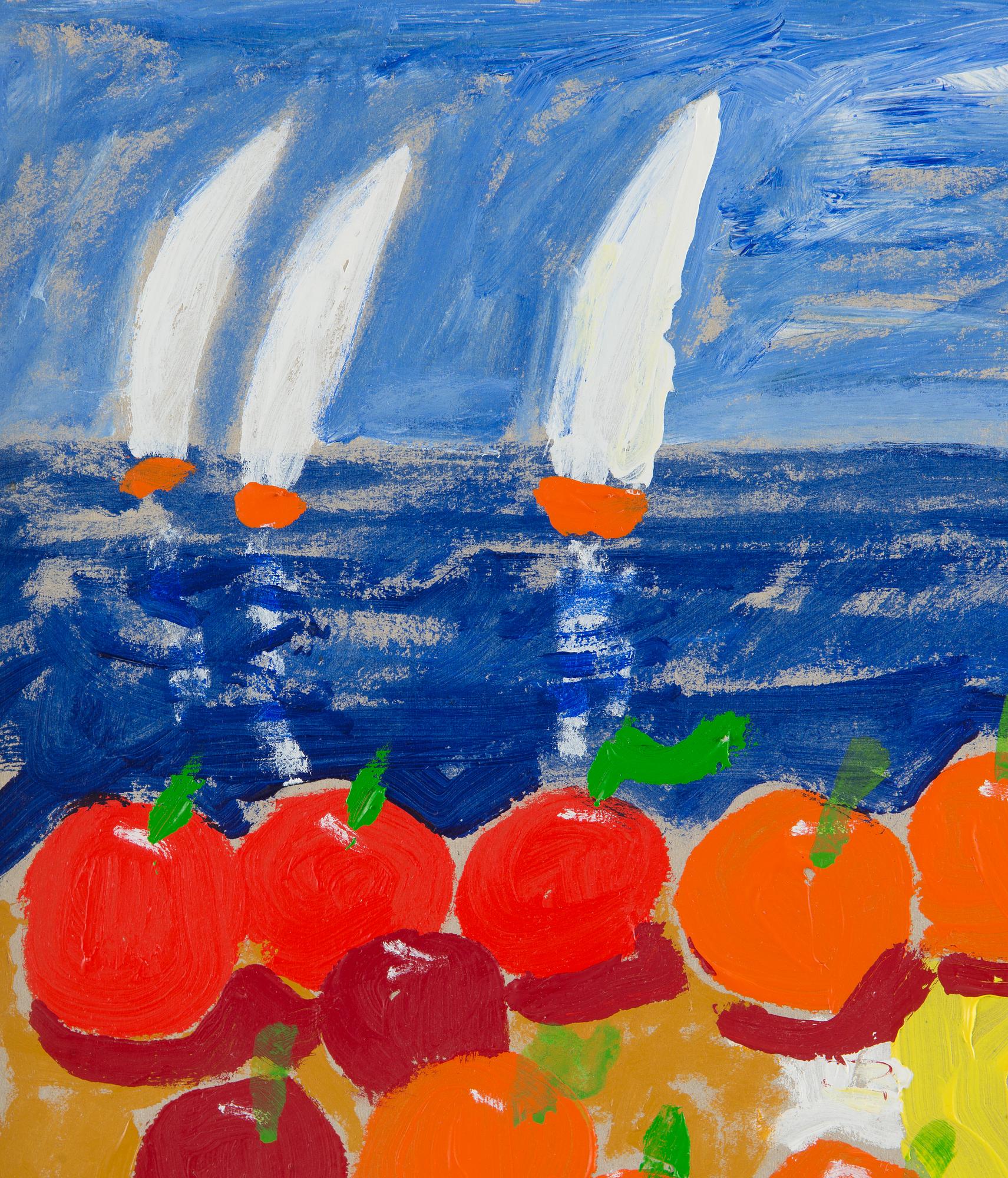 Eero von Boehm, Still life with fruit by the sea.