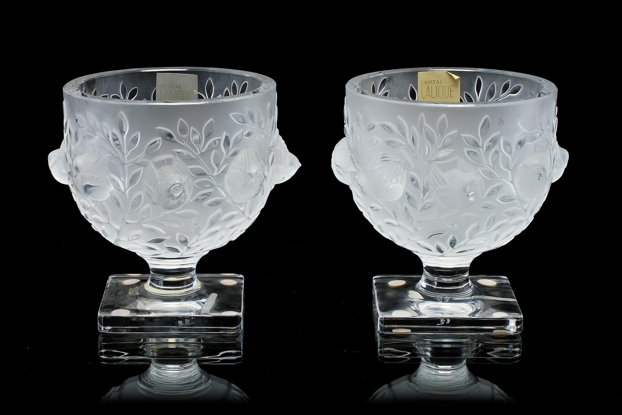 VASER, ett par, glas, "Elisabeth", Lalique.