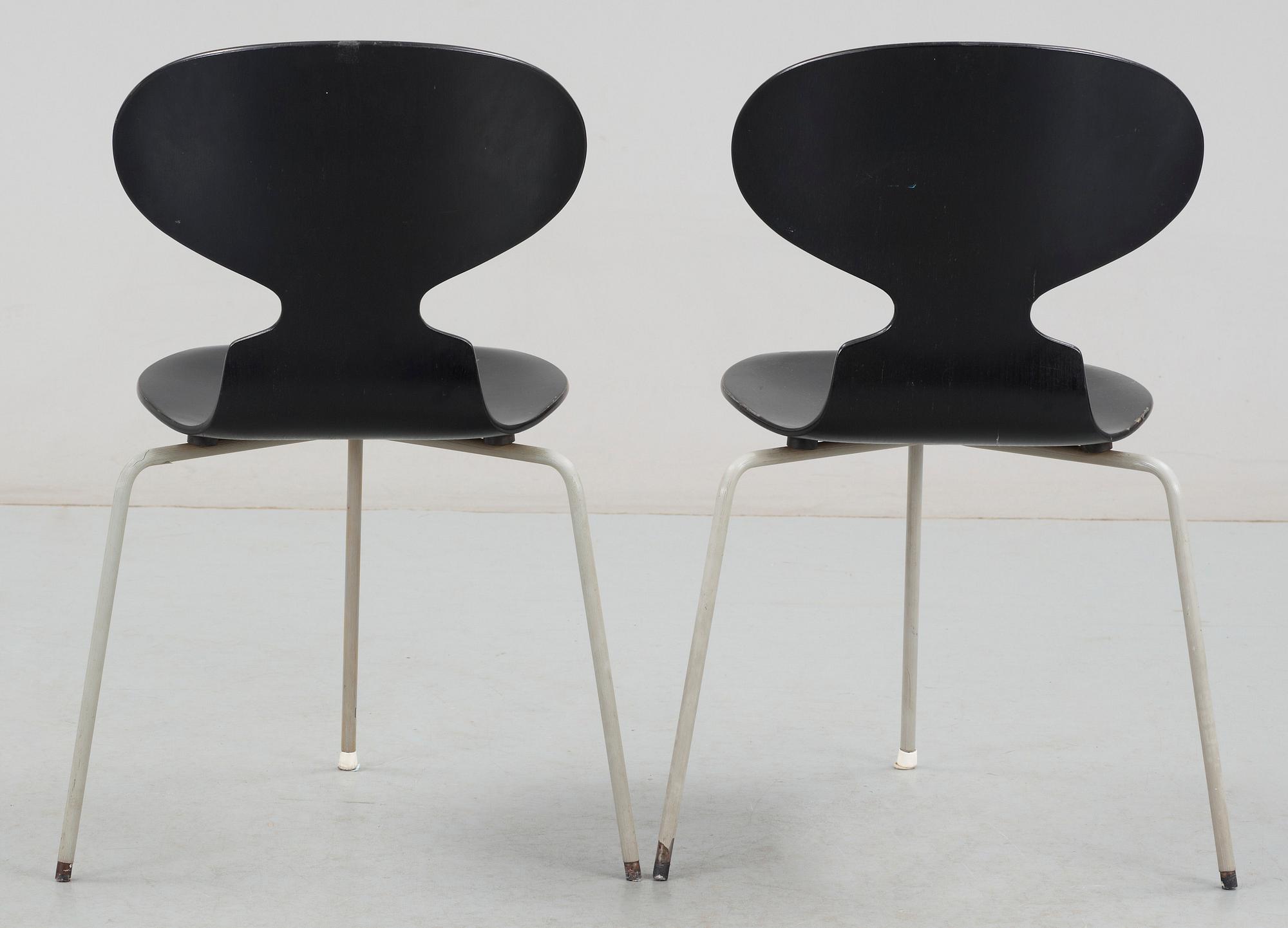STOLAR, 2 st, "Myran", Arne Jacobsen, Fritz Hansen, 1950-tal.