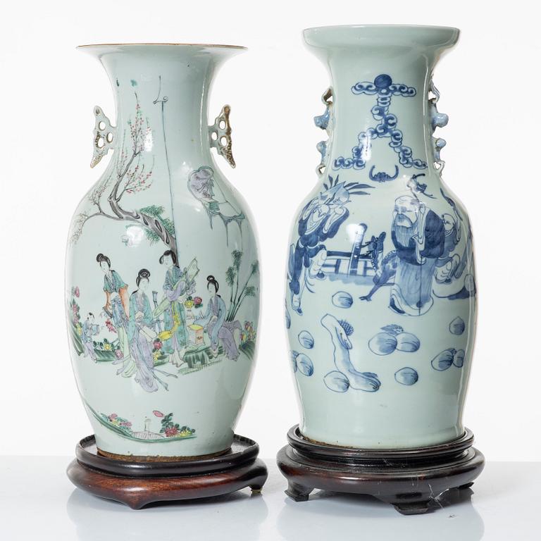 Two porcelain floor vases, China, circa 1900.