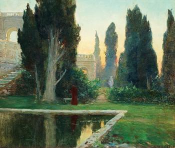 660. Gottfrid Kallstenius, Villa d´Este at sunset.