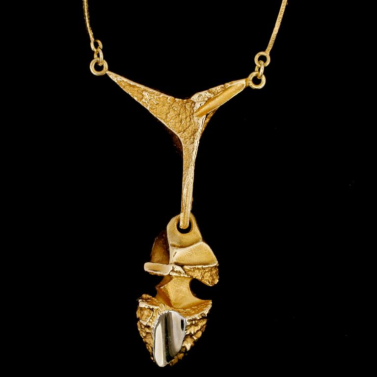 COLLIER, 18k guld, Björn Weckström, Lapponia, Finland, 1976. Vikt 9 g.