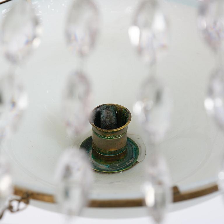 A late Gustavian five-light chandelier, late 18th century.