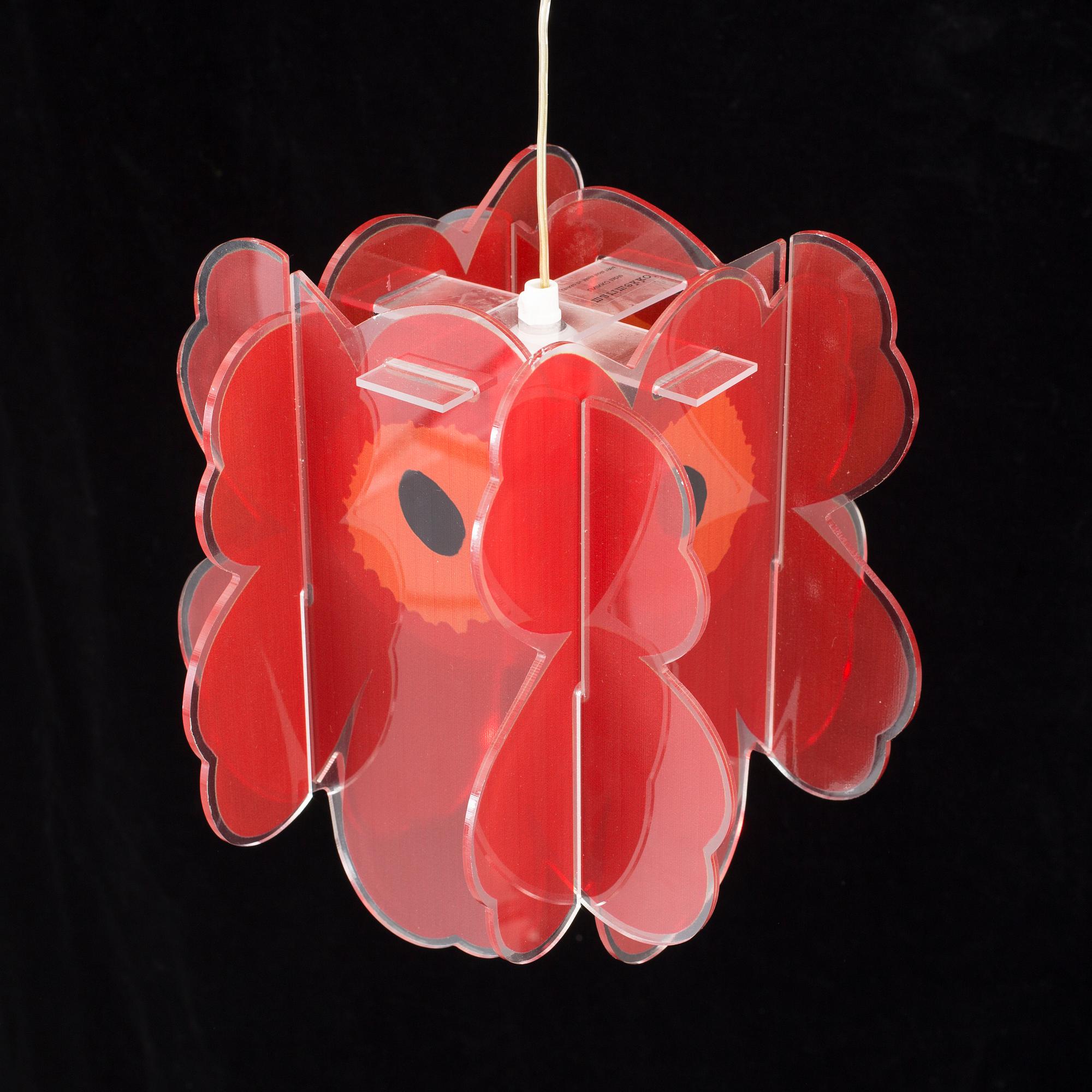 TAKLAMPA, "Unikko", Marimekko, modern tillverkning.