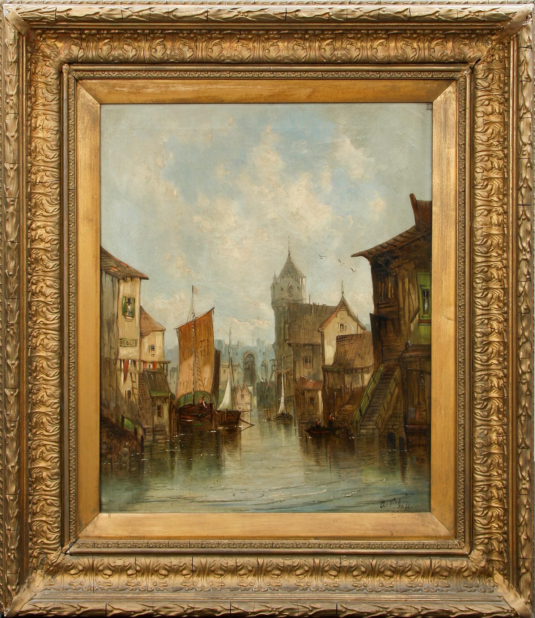 OKÄND KONSTNÄR, oljor på duk, ett par, bär otydl sign.