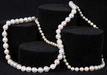 PÄRLHALSBAND, 2 st, 1900-tal.