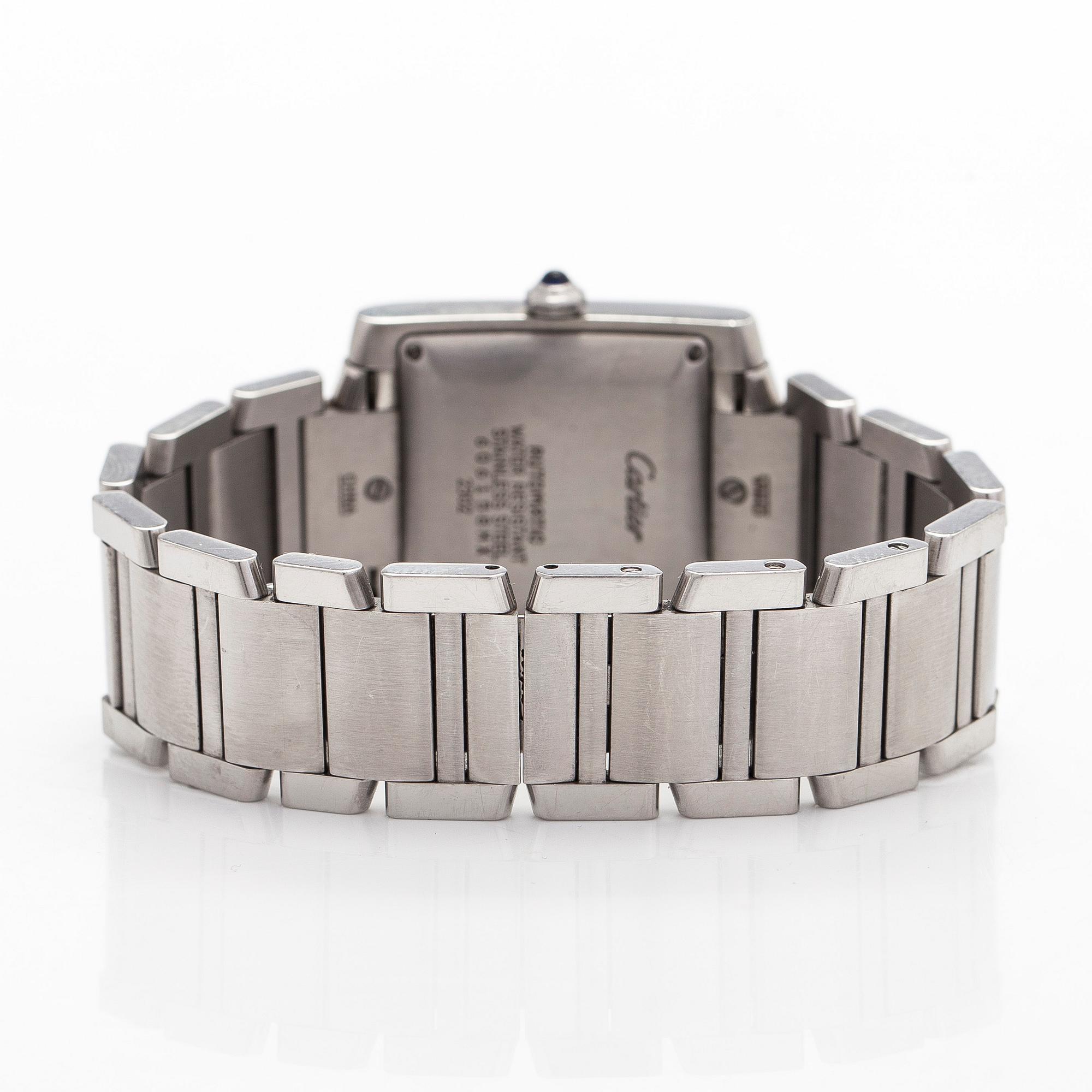 Cartier, Tank Francaise, wristwatch, 28 x 24 (32) mm, steel, automatic.