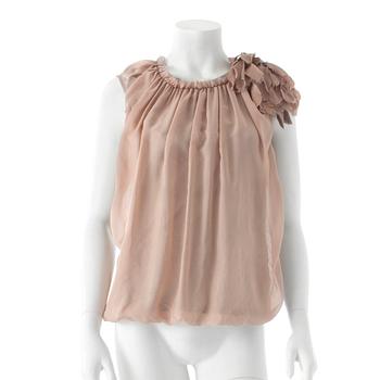 LANVIN, a silk and jersey top.