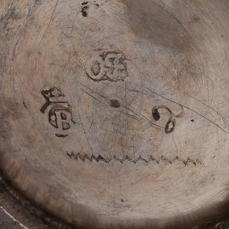 A Swedish silver beaker, mark of Olof Fernlöf, Gothenburg (1720–66).