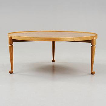 Josef Frank, a burrwood and walnut sofa table, Svenskt Tenn, model 2139, post 1985.