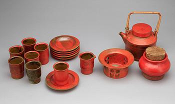 TESERVIS, 10 delar, keramik, Signe Boesen och John Northroup 1960-tal.