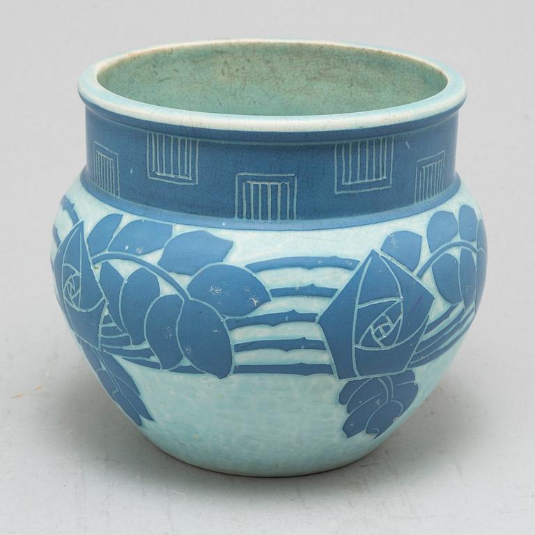 JOSEF EKBERG, a 'Sgraffito' creamware vase, Gustavsberg, signed and dated 1911.