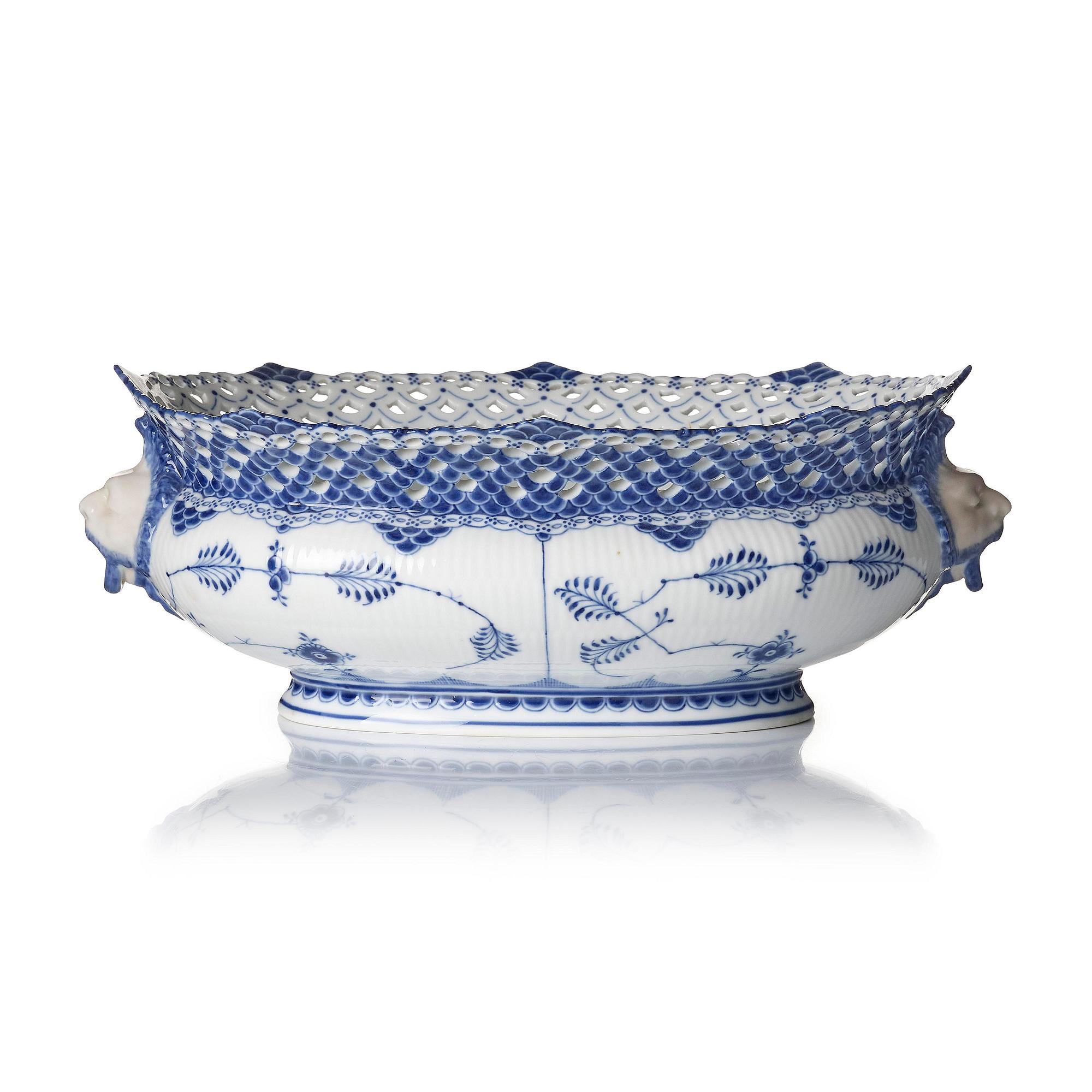 Jardinjär, porslin. Royal Copenhagen, 'Muselmalet helblond', Danmark, 1898-1923.