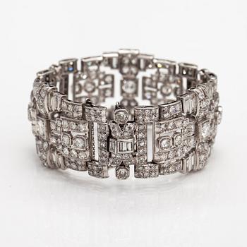 Armband, art deco-stil, platina, diamanter ca 17.85 ct tot.