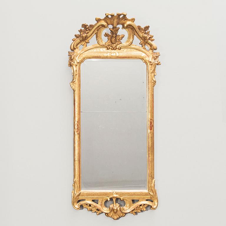 A Swedish Rococo gilded mirror.