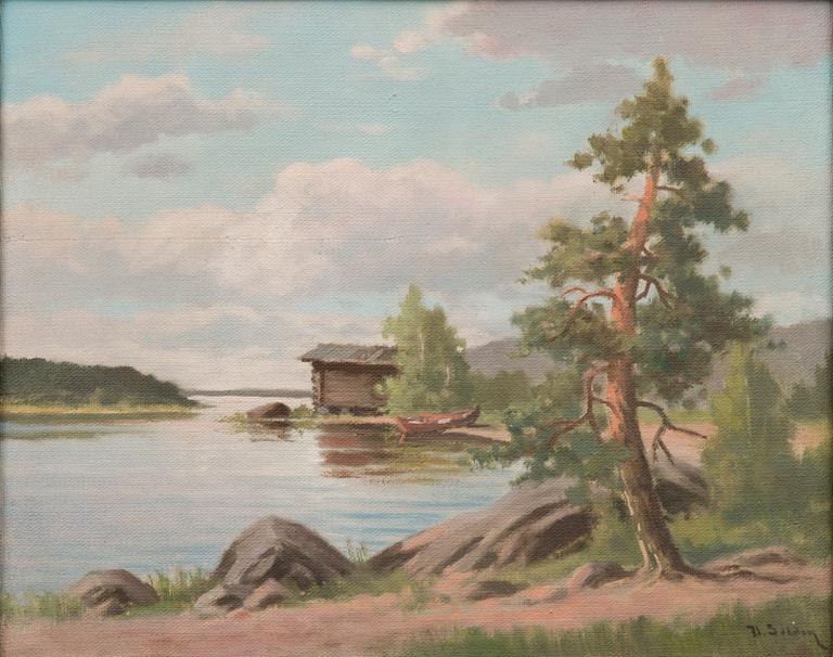 UUNO SOLDAN, öljy kankaalle, signeerattu.