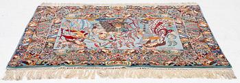 An Isfahan figural rug, c. 112 x 148 cm.