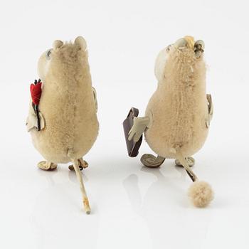 Atelier Fauni, Muminfigurer, 2 st, "Mumin" & "Snorkfröken", Finland, 1950-60-tal.