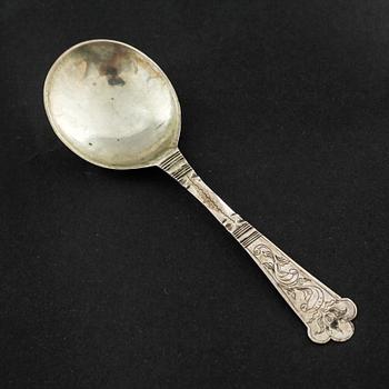 A Norwegian silver spoon, unmarked, probably 18th century.