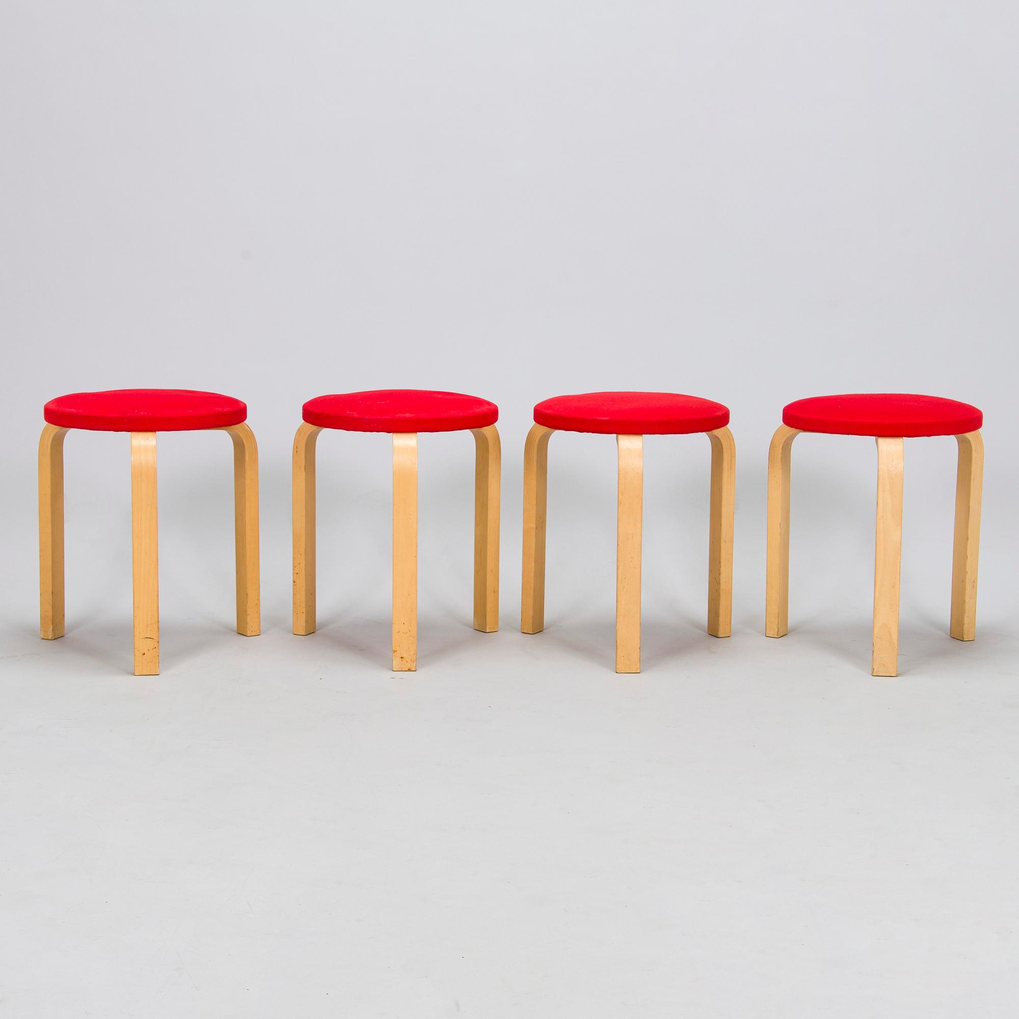 Alvar Aalto, Jakkaroita, 4 kpl, Artek 1960/70-luku.