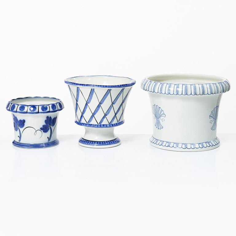 Wilhelm Kåge, ytterfoder, 6 st, flintgods, Gustavsberg, 1920-40-tal.
