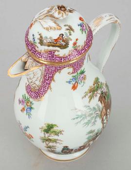 KAFFEKANNA, porslin, rokokostil, Meissen, 1800/1900-tal.