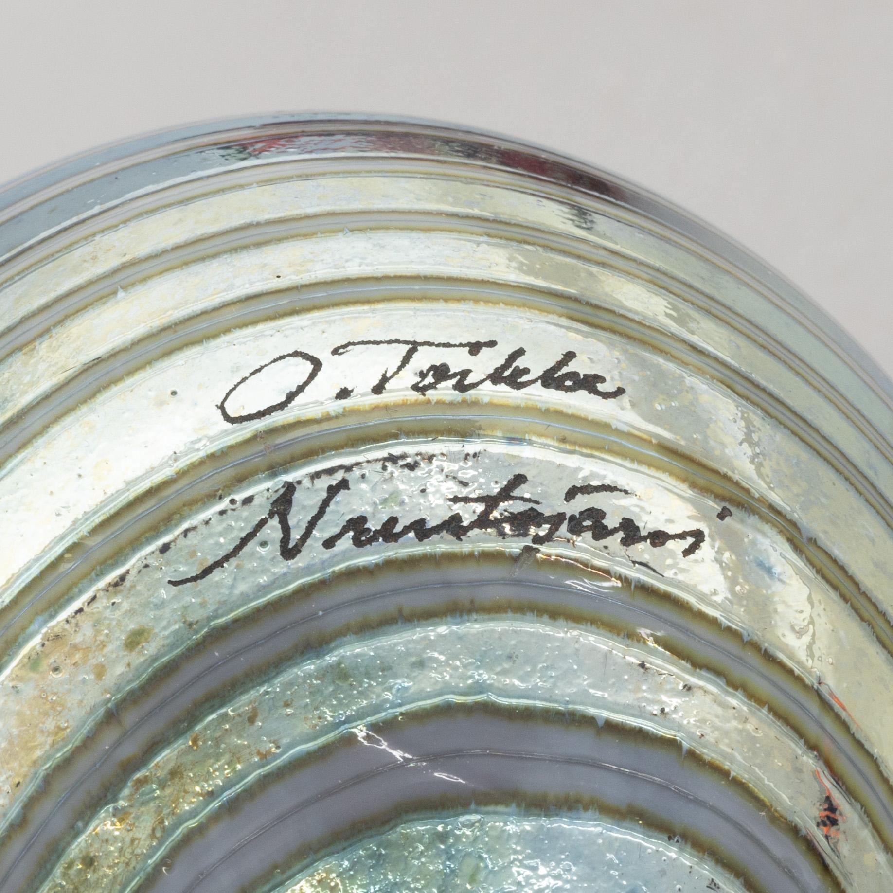 Oiva Toikka, glasfåglar, 4 st, Nuutajärvi Notsjö, Finland.