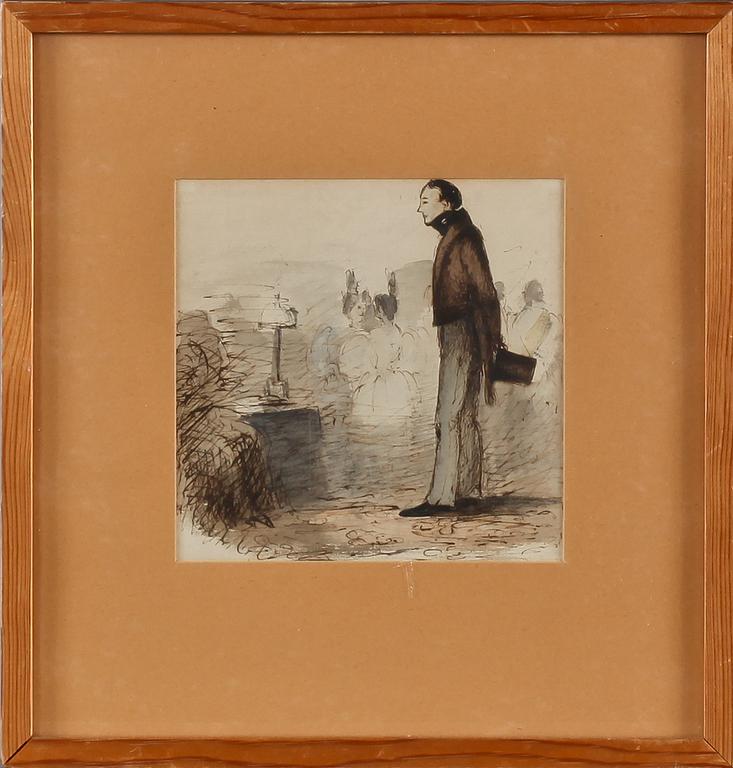 OKÄND KONSTNÄR, blandteknik, 1800-tal.