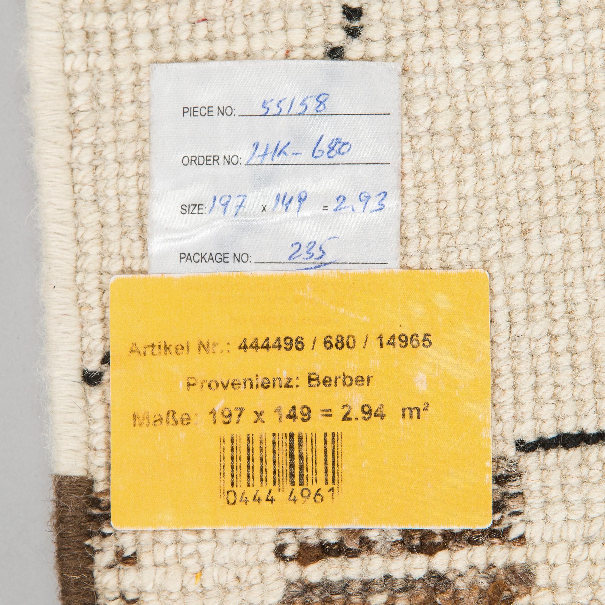 Matto, marokkolainen. Noin 199x 148 cm.