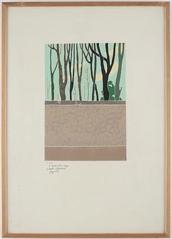 GEORGES RIBEMONT-DESSAIGNES, a litograph in colors, signed GRD.