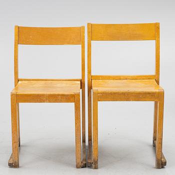 Sven Markelius, Seven chairs, 'Orkesterstolen', 20th century.