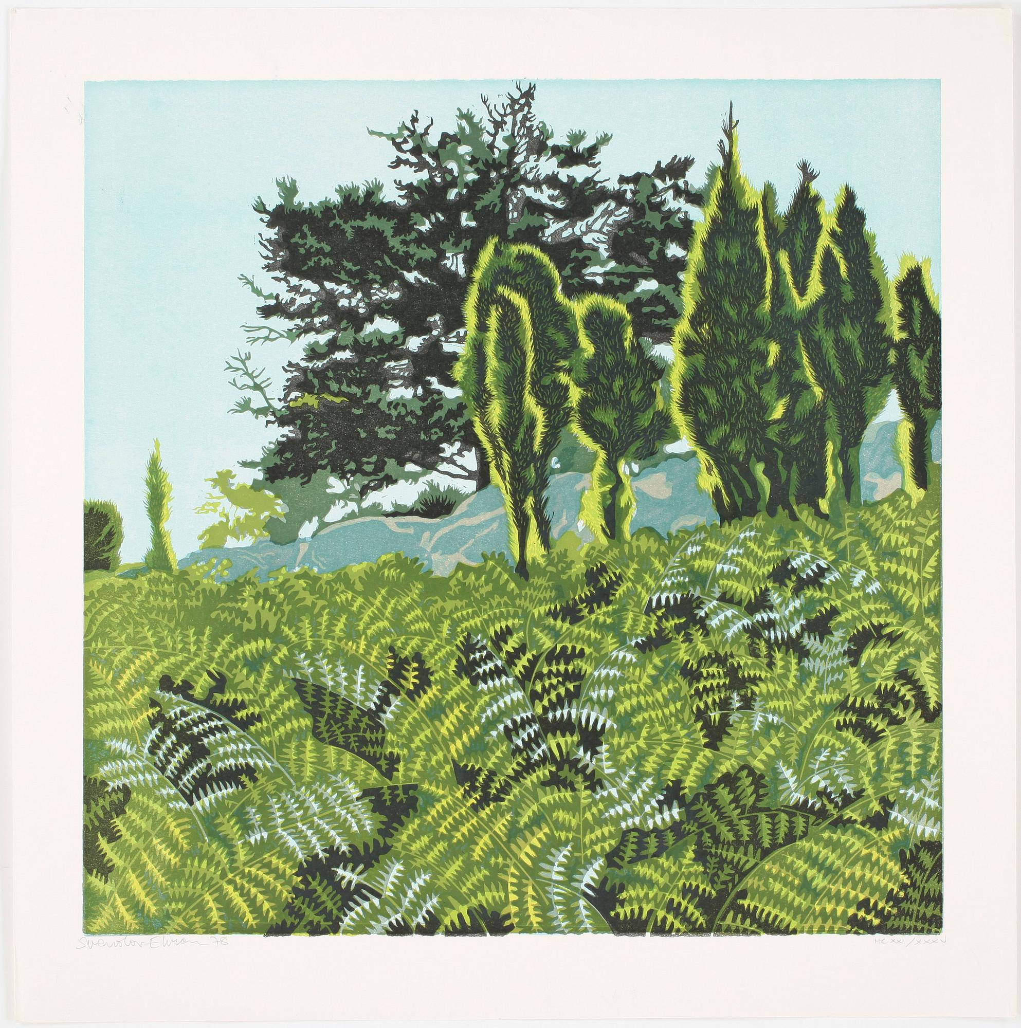 SVENOLOV EHRÉN, färglitografier 4 st. Signerade och olika daterade och numrerade.