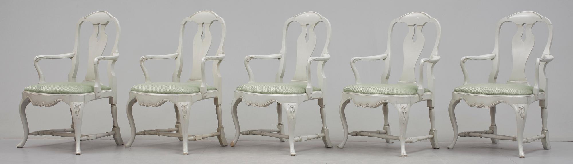 MATSALSGRUPP. 14 delar. Rokokostil, 1900-talets första hälft/mitt.