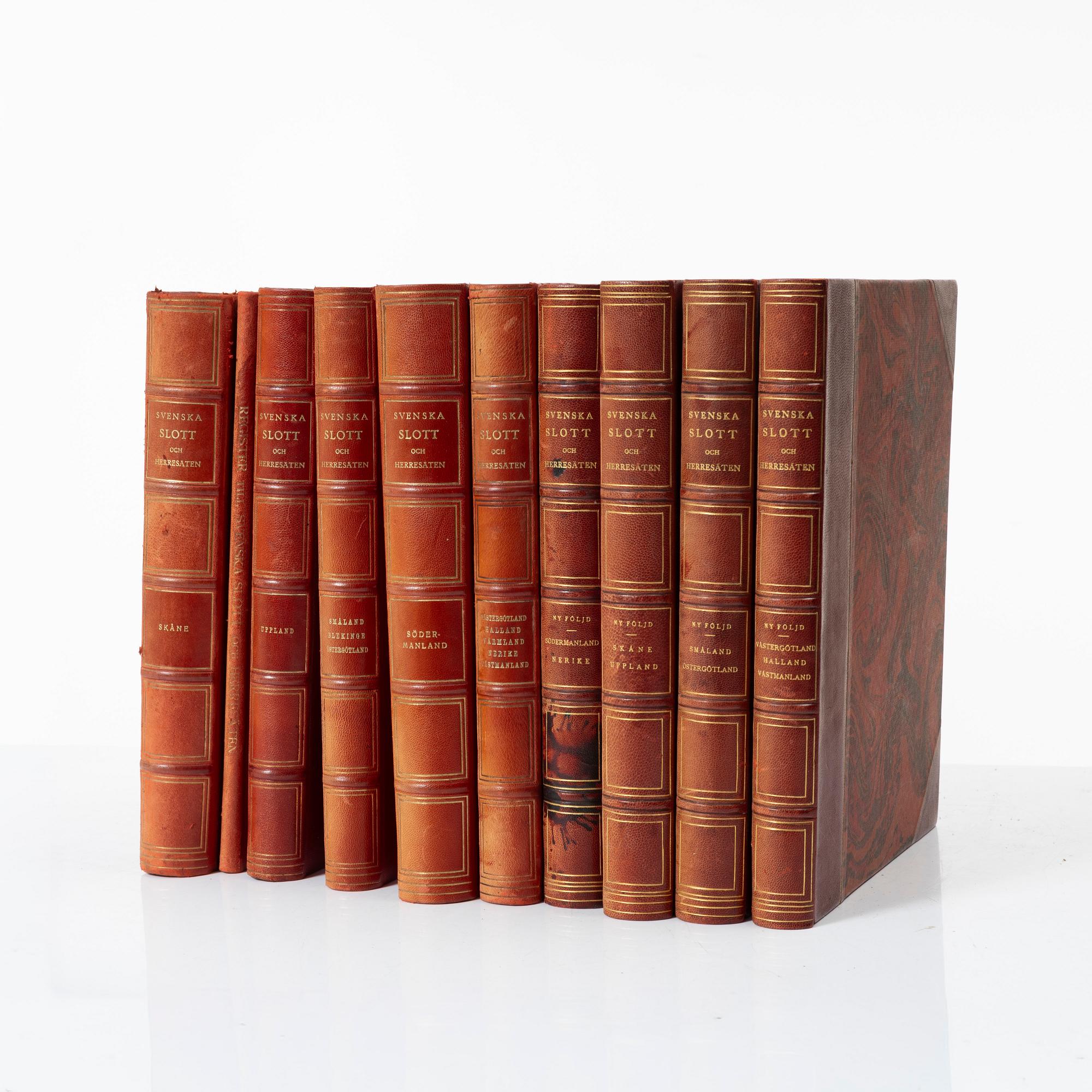 Bokverk, "Svenska slott och Herresäten vid 1900-talets början", 9 volymer samt register, 1908 - omkring 1920.