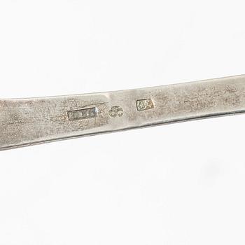 A Swedish silver spoon, marks of Lars Löfgren, Hudiksvall 1793.