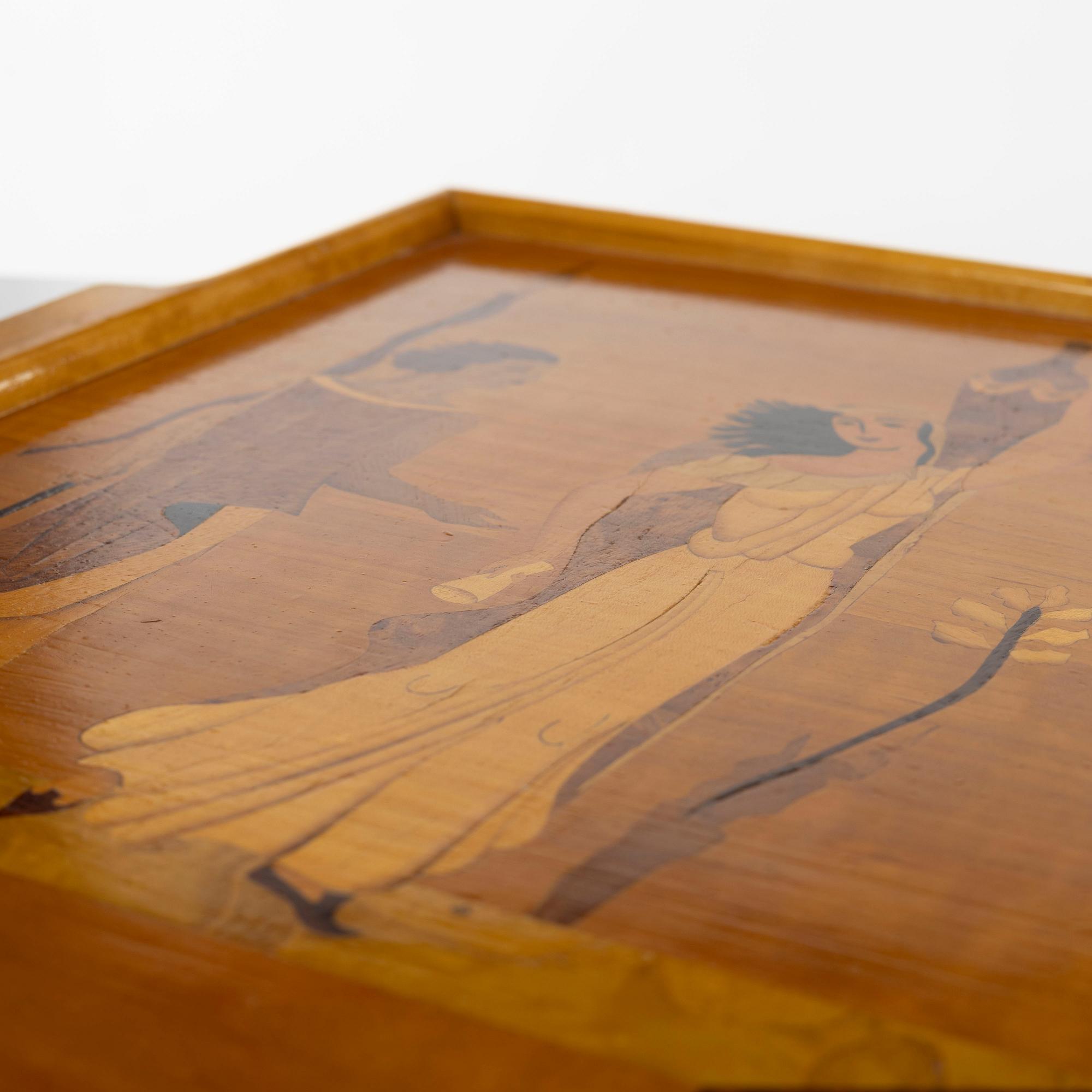 Birger Ekman, Tray, Mjölby Intarsia, 1940.