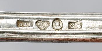 BESTICK, 14 st, silver, 1800-tal. Tot vikt ca 625 gram.