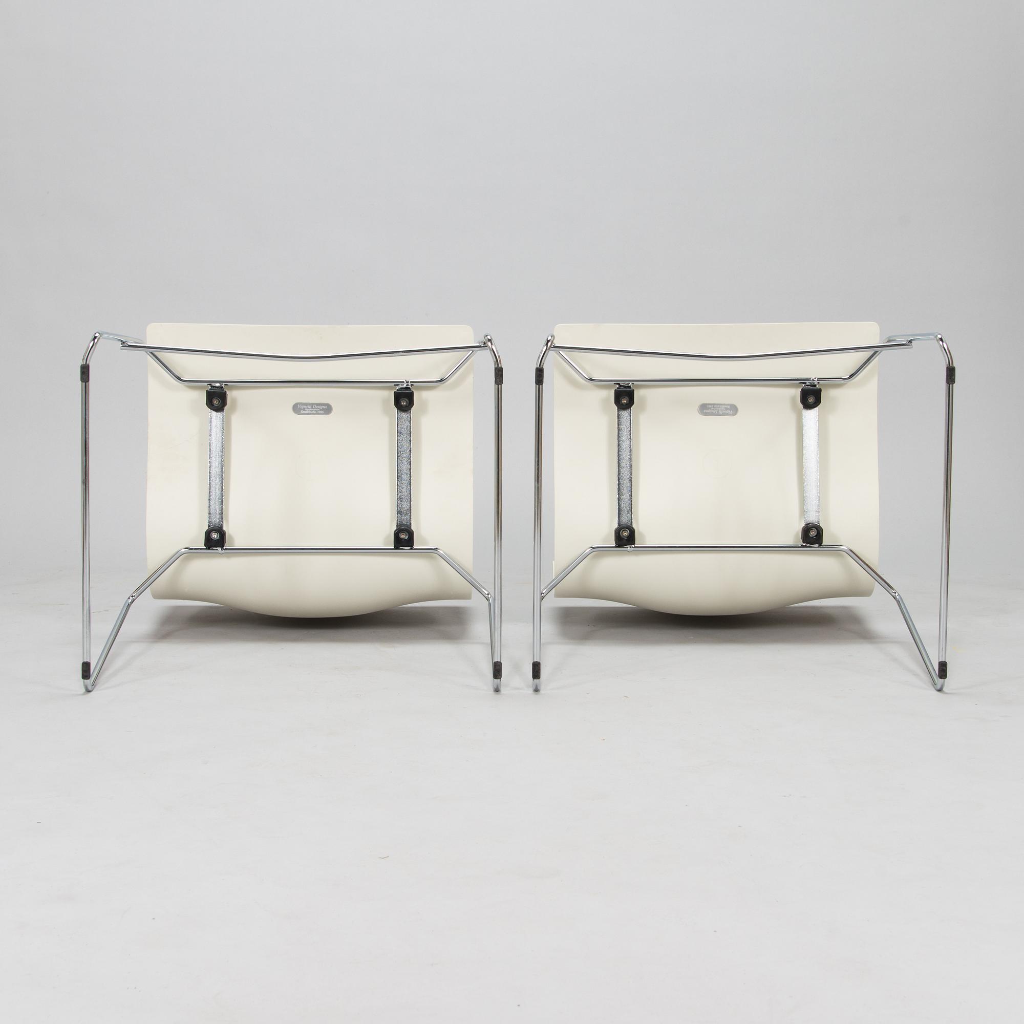 Massimo Vignelli, a set of six 'Handkerchief' stacking chairs for Knoll, 1985.