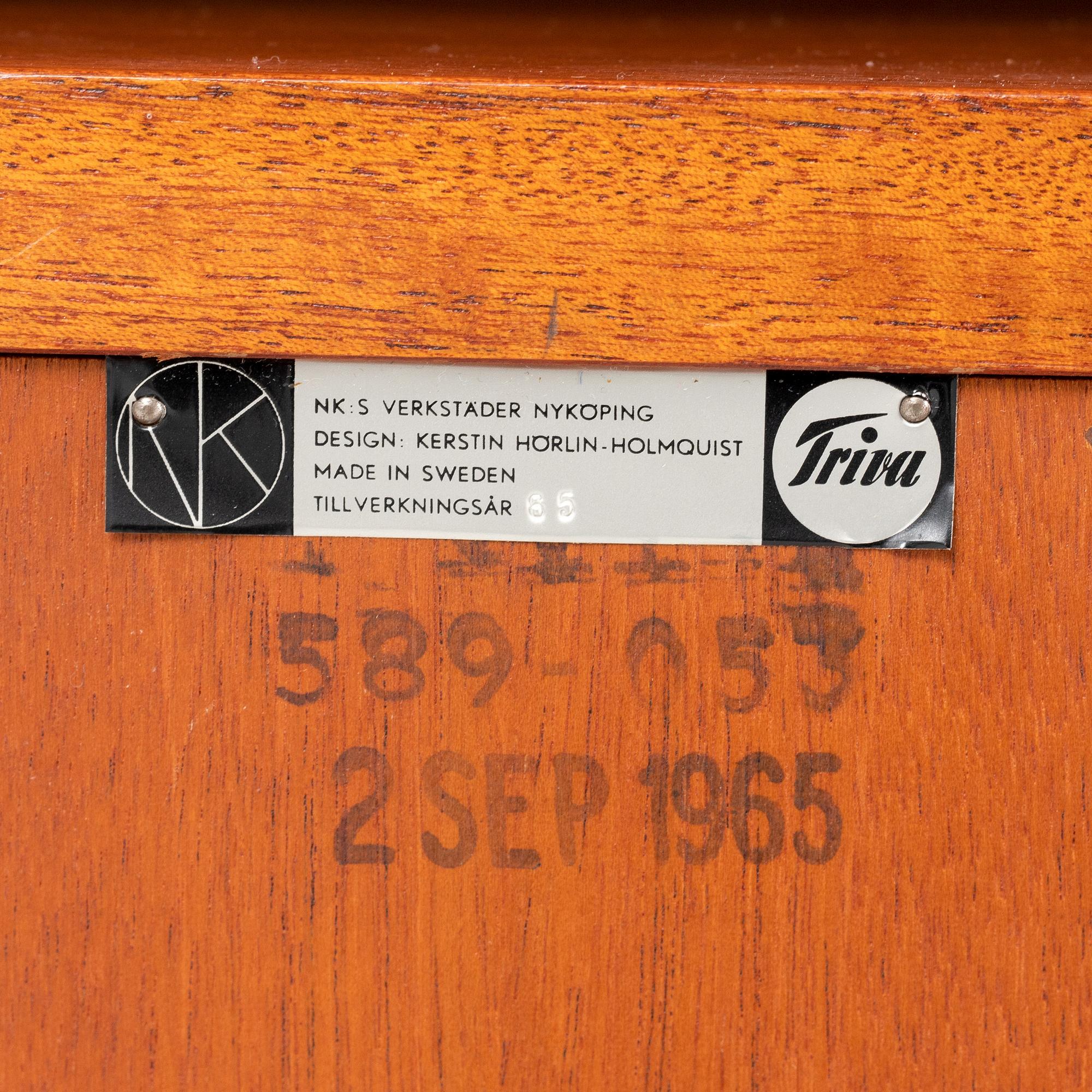 Kerstin Hörlin-Holmquist, skåp, Triva-serien, Nordiska Kompaniet, 1964-65.