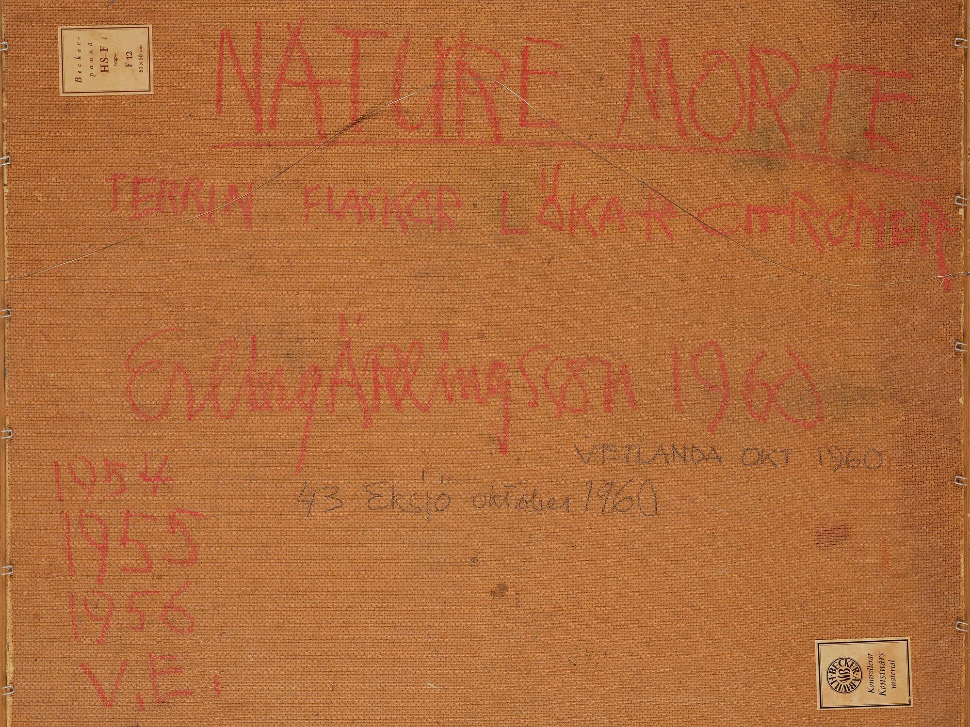 Erling Ärlingsson, "Nature morte" (Terrin, flaskor, lökar, citroner).