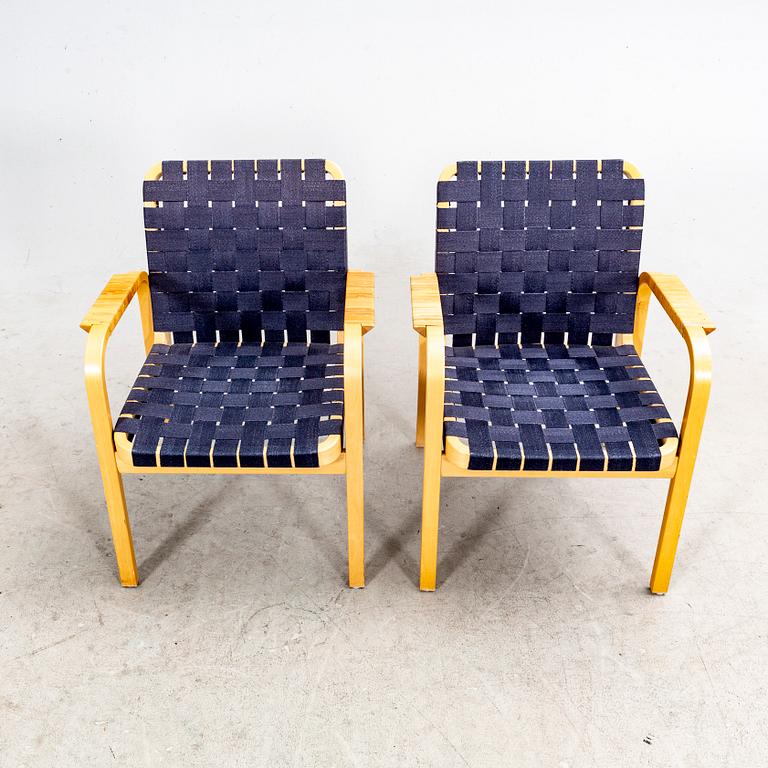 Alvar Aalto, a pair of birch armchairs model 45 for Artek 21st century.