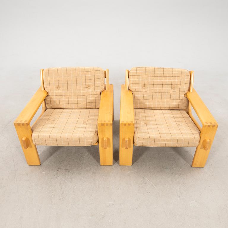 Esko Pajamies, a pair of "Bonanza" armchairs by Asko, 1970s, Finland.