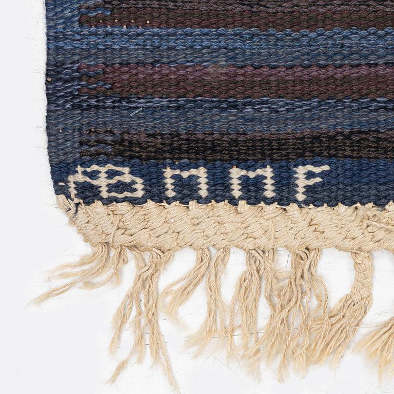 Barbro Nilsson, a carpet, 'Blåbär mörk', tapestry weave, c. 215 x 149 cm, signed AB MMF BN.