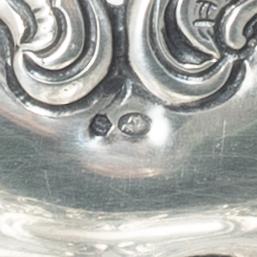 Footed bowl, silver, Rococo style, Swedish import mark, early 20th century.