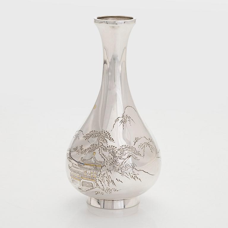 Vas, sterlinghopea jungin-leimalla, Japani todennäköisesti Taishō-kaudelta.