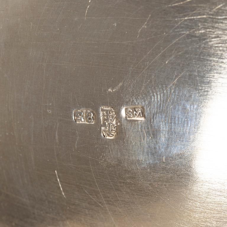 A three-piece Chinese silver tea service, Shanghai, early 20th Century.