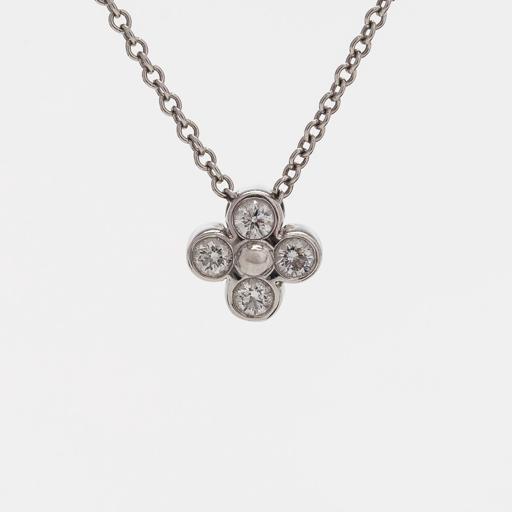 Tiffany & Co, a platinum necklace with brilliant-cut diamonds.