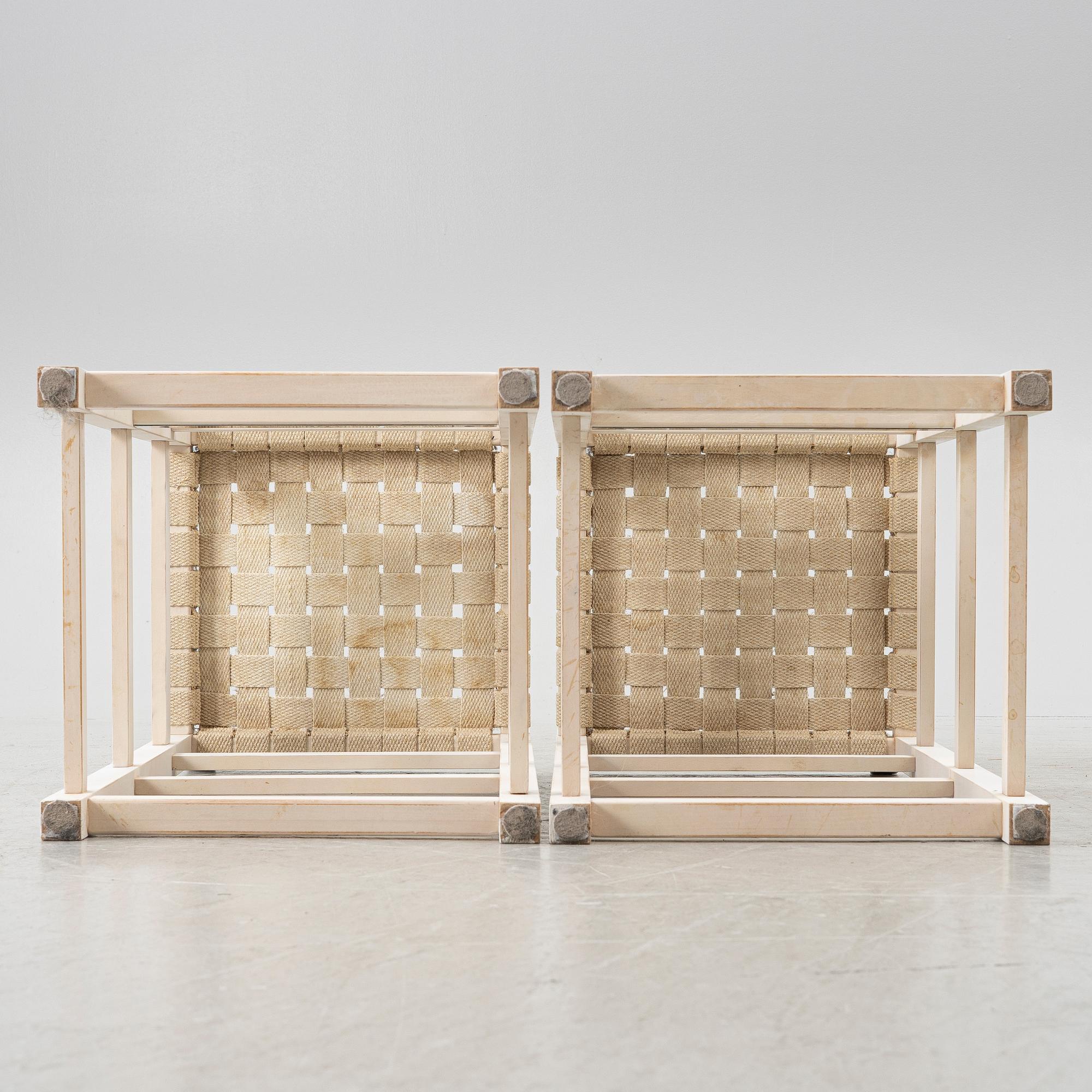 John Kandell, Bar stools, a pair, "Schablon", Källemo, late 20th century.